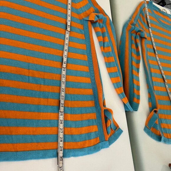 Soft Surroundings Womens Tunic Sweater Size Medium Cashmere Wool Blue Striped - Picture 7 of 9